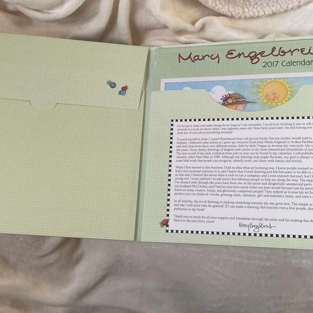 New Open Box Mary Engelbreit 40th Anniversary Collector's Print & Calendar 2017